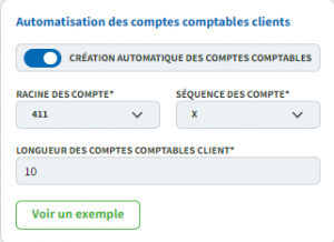 page de configuration
