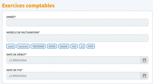 page de configuration